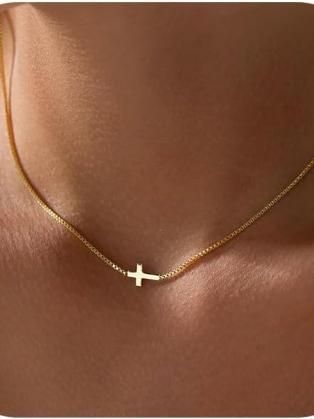 Cross Necklace for Women 14K Gold Silver Plated Dainty Small Cross Pendant Choke